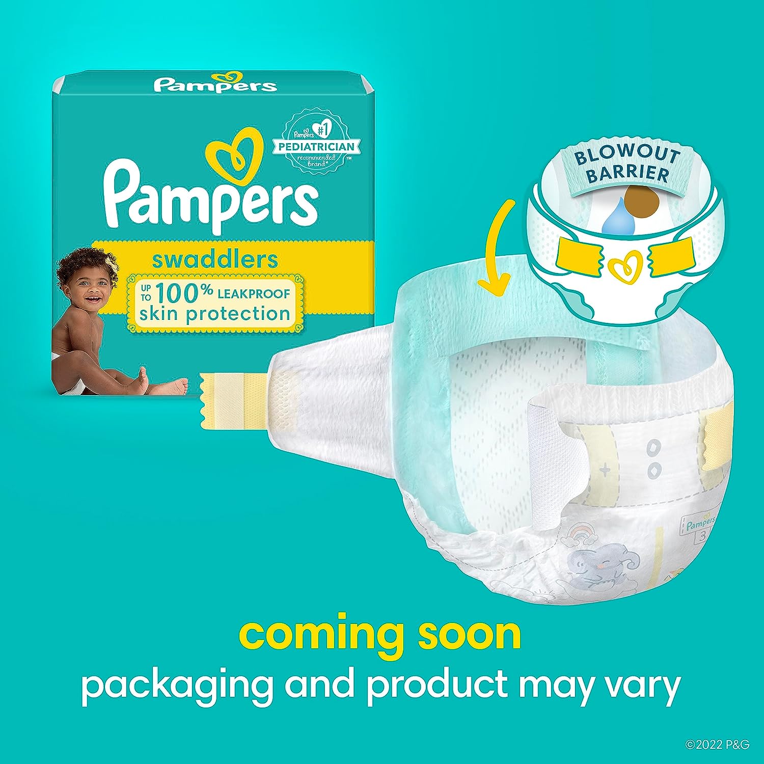 Pampers Swaddlers Newborn Diapers - Size 0, 140 Count, Ultra Soft Disposable Baby Diapers - Image 2